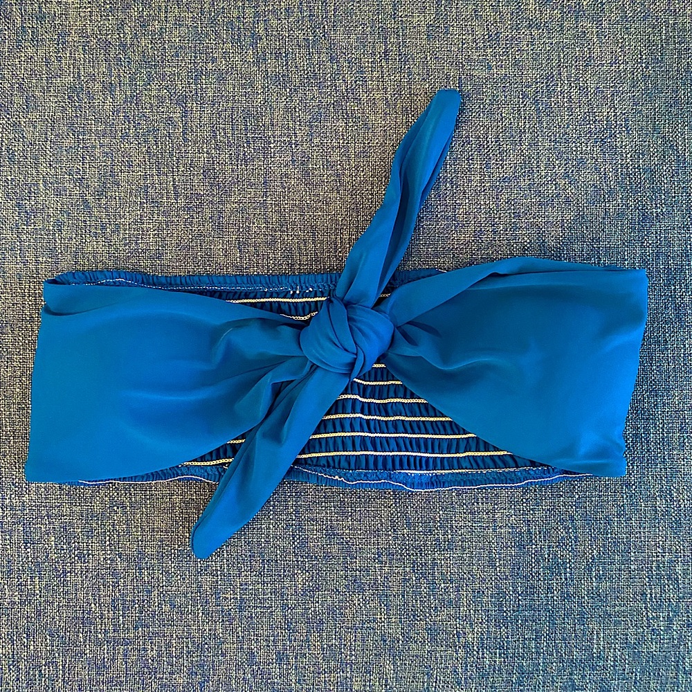 6/$40 Zaful Strapless Blue Bikini Top/Bathing Suit Top/Swimsuit Top • Size Small